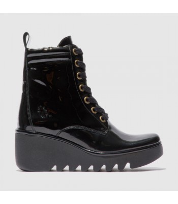 Fly London Biaz329fly Patent Wedge Boot (Black) AW21